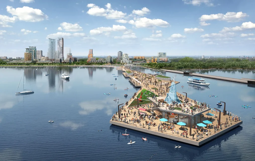 What are the amenities offered at the Aquanova condo development in Toronto? - Aquanova Lakeview Aerial e1749847418918 1024x647