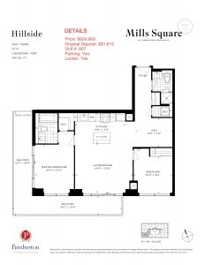 MillsSquare607-FloorPlan - MillsSquare607 FloorPlan 232x300