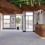 Quesnay at Currie – Lobby Desk + Elevators