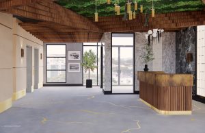Quesnay at Currie - Lobby - Quesnay at Currie Lobby Desk Elevators 300x194