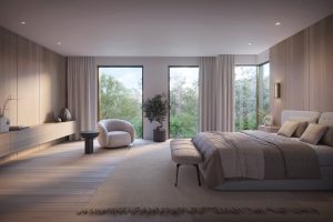 The Aristocrat - Interior Primary Bedroom Rendering - The Aristocrat Interior Primary Bedroom Rendering 300x200