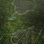 Aerial view of The Valley Woodbridge, an exclusive new community of 100 acres situated along the scenic Humber River Valley in Vaughan.